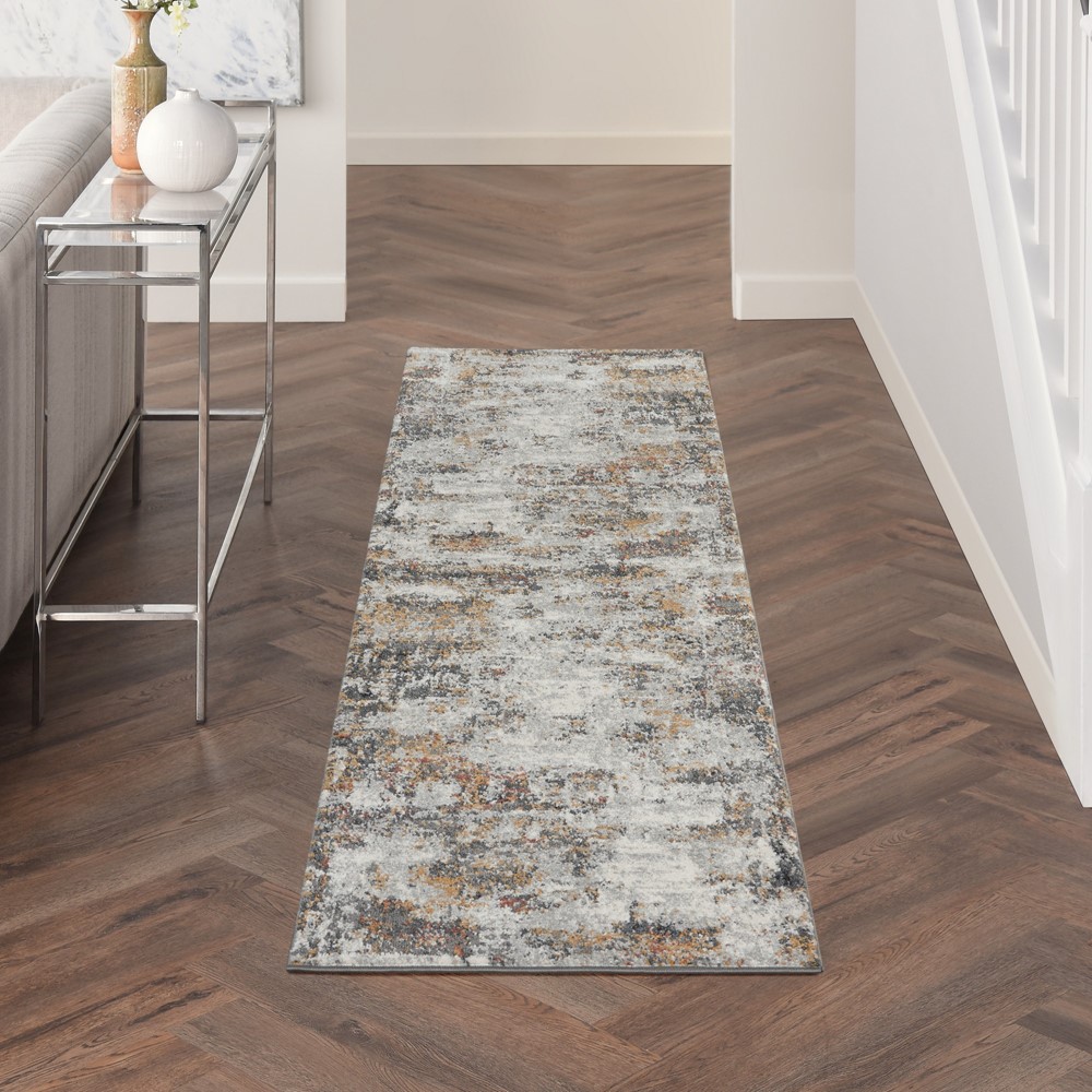 Tangra TNR03 Runner Rug by Nourison in Grey Multicolour